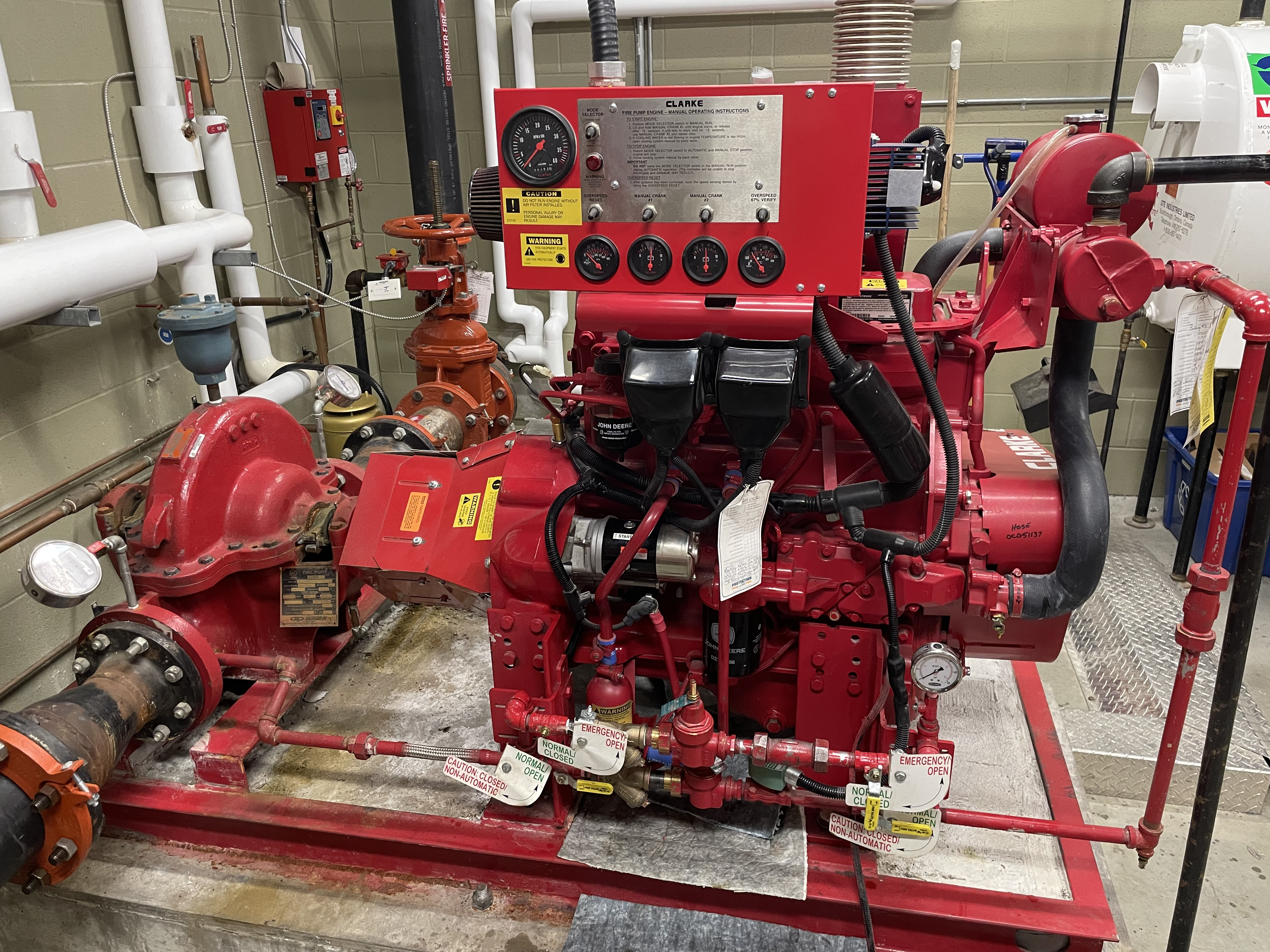 Fire pump installed by Red Seal.