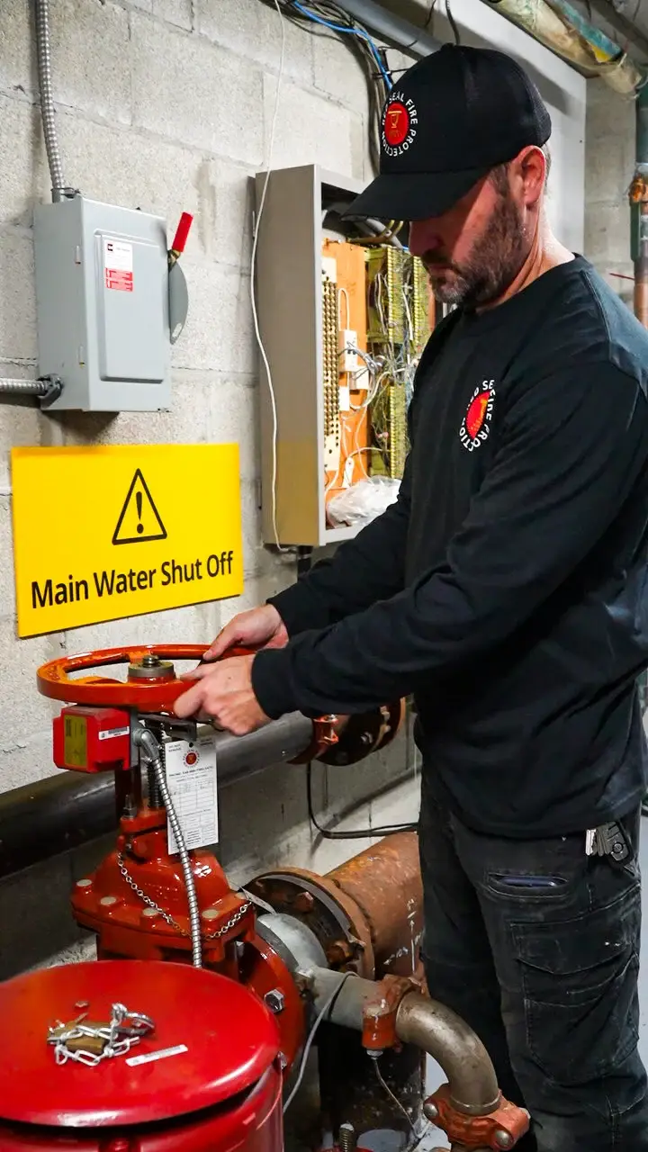 Red Seal technician checking an electrical panel.